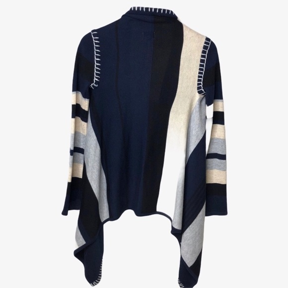 Fate Colorblock Open Front Cardigan Sweater Blue Size Small - Picture 3 of 6